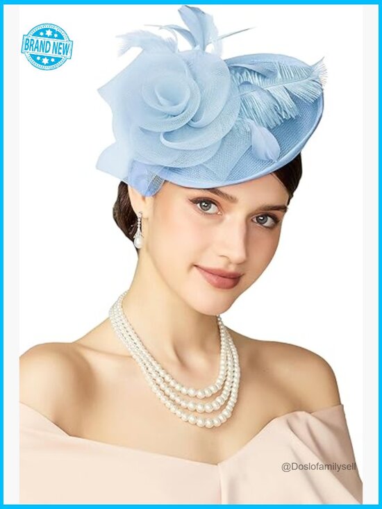 Fascinator Derby Pillbox Hat Mesh Feathers Headband Hair Clip main image 4
